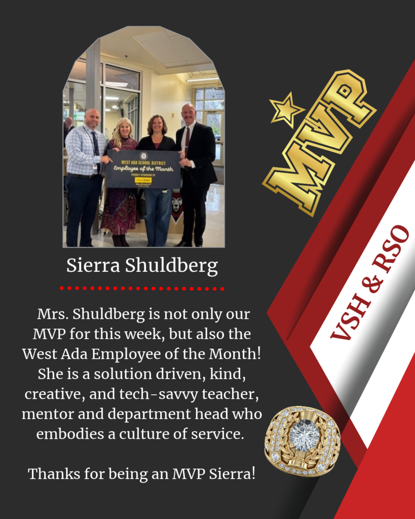 Sierra Shuldberg winning staff MVP and West Ada Employee of the Month