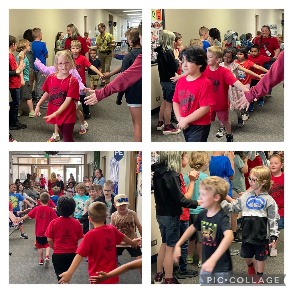 Kinder and 1st Grade walking the testing tunnel