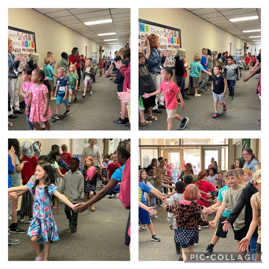 Kinder and 1st Grade walking the testing tunnel