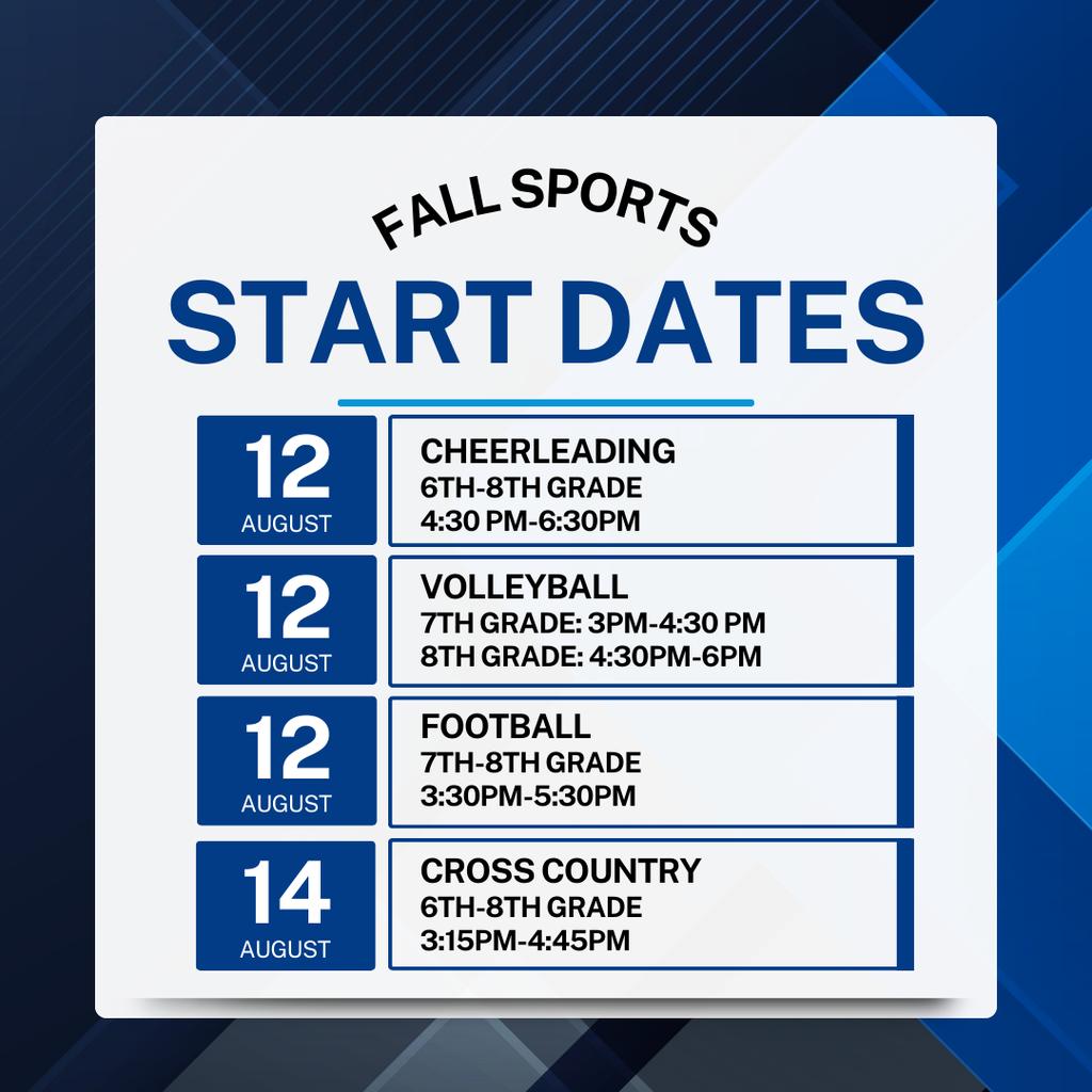 Fall Sports Start Dates & Times