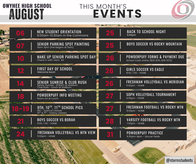 August Events Calendar