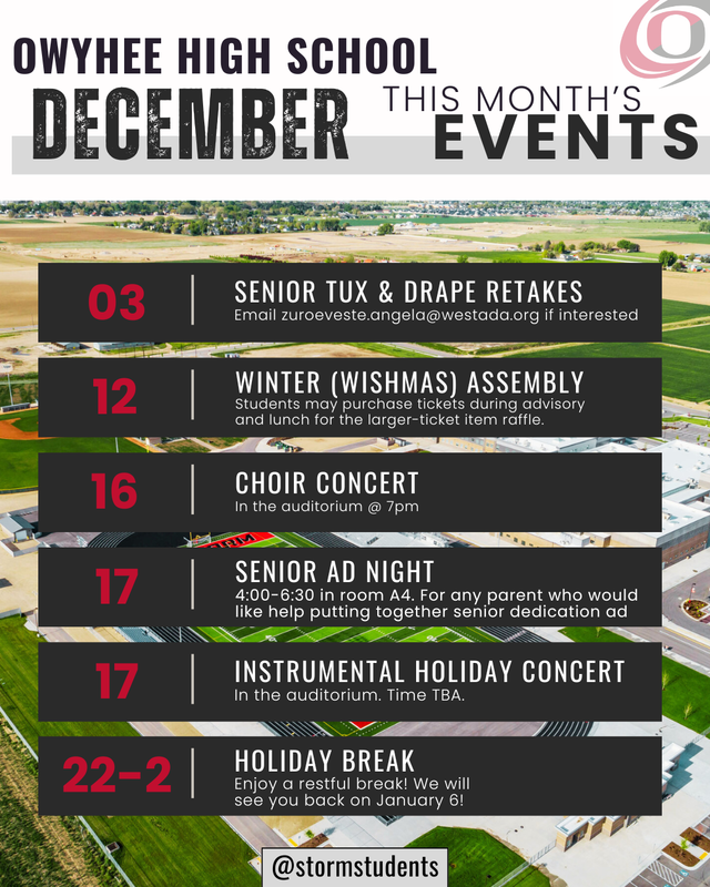 December events calendar