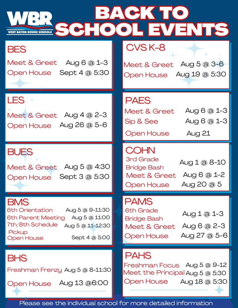 Back to School Events