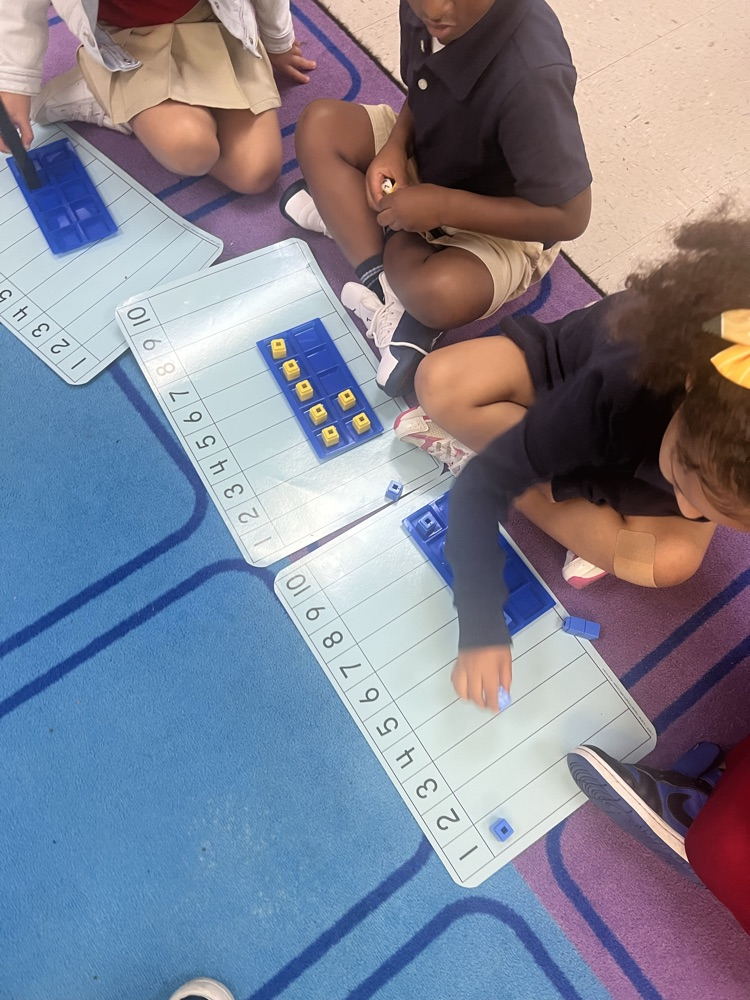 Today Miss M's students used different counting strategies to count out their UniFix cubes!