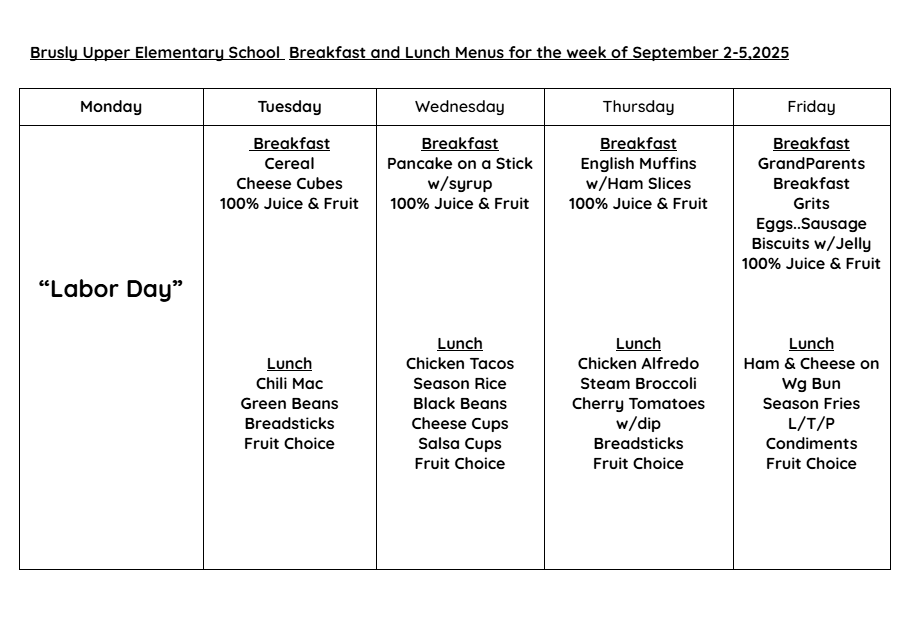 Updated Menu