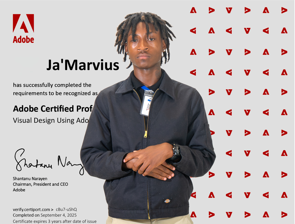 👏 Congrats to Rhiley and Ja’Marvius for passing their Adobe Photoshop Certification Test! 🎉 #AdobeCertified #PelicanPride