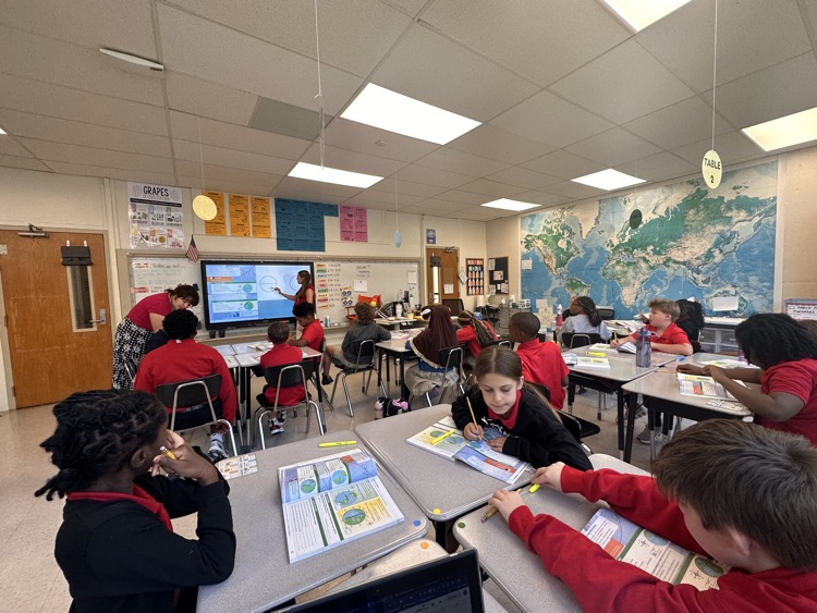 Students working