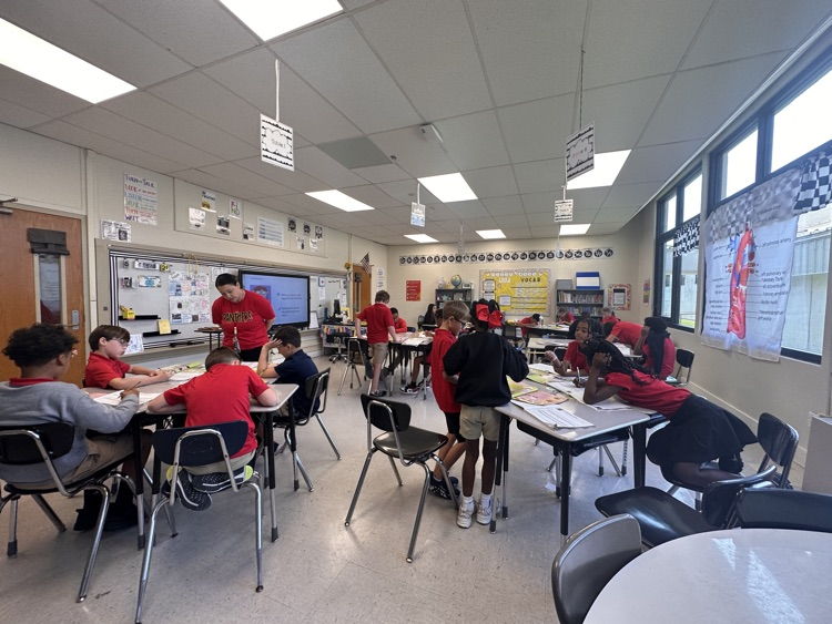 Students working