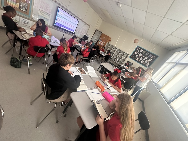 Students working