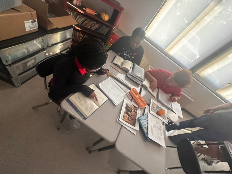 Students working