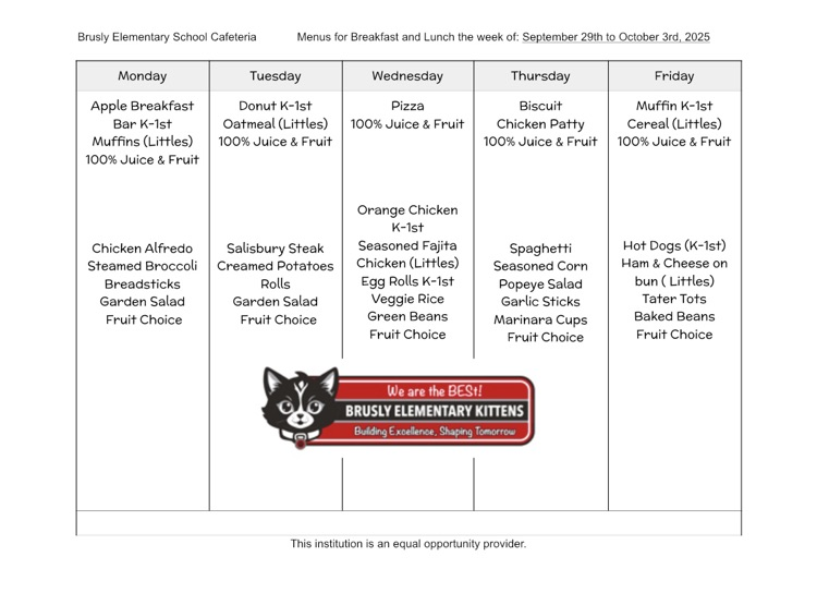BES Food Menu