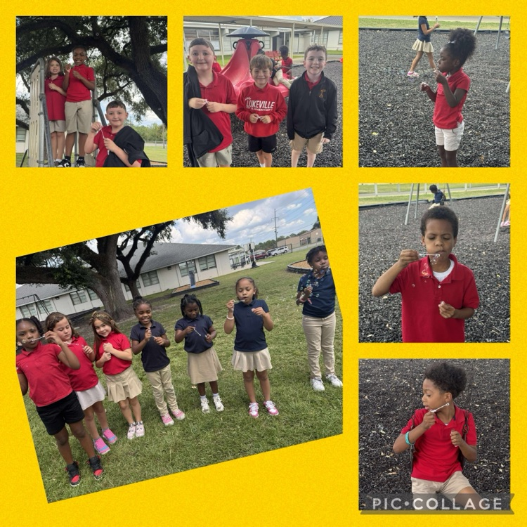 Work Hard! Play Hard! Mrs. Santangelo’s class earned their bubble party for all of their class compliments