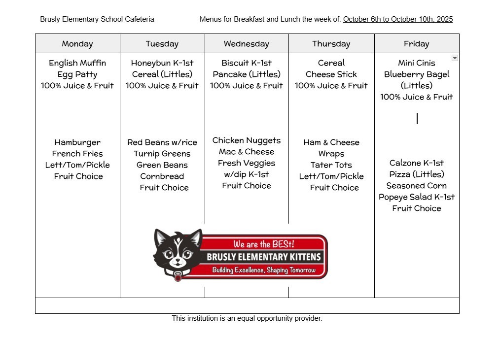 BES Food Menu