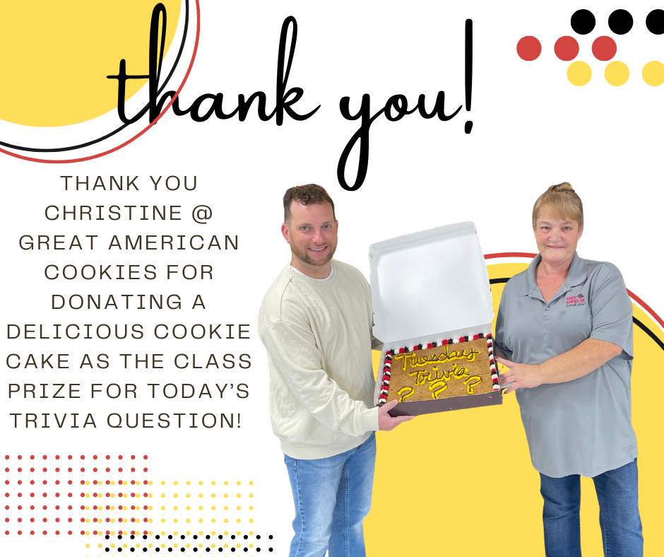 Thank you Christine at Great American Cookies