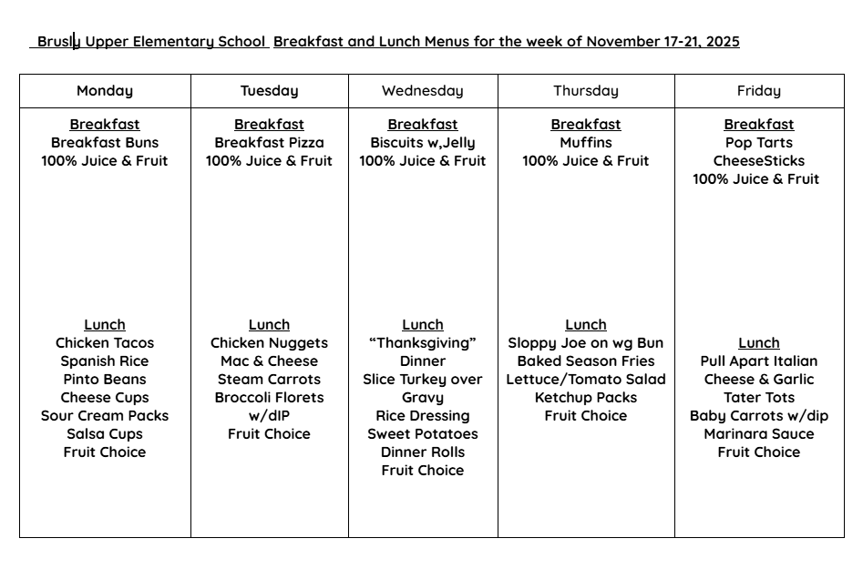 BUES cafe menu 11/17-21