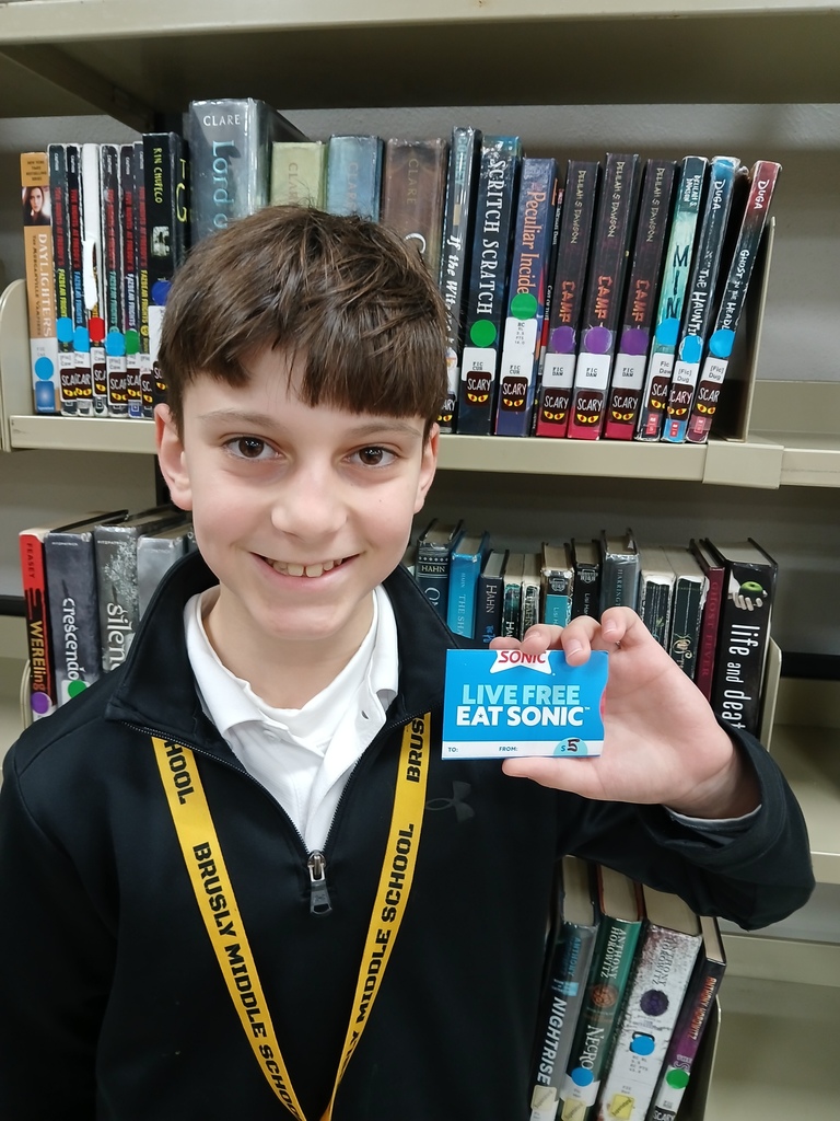 student with gift card