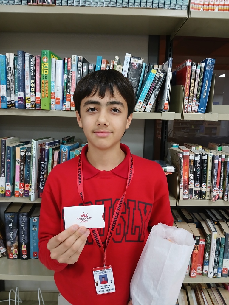 student with gift card