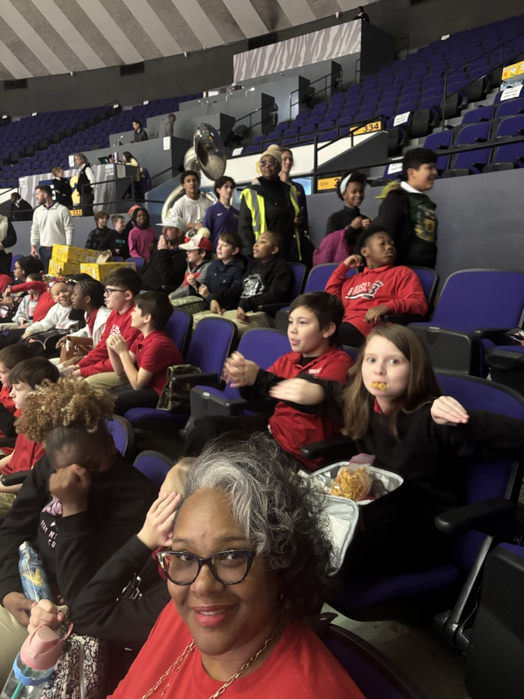 Ms. Crockett is having  a fun day with the students.