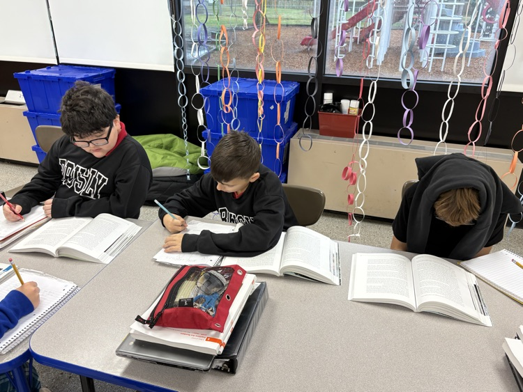 Even with a room change this morning, the students are working hard in ELA! 