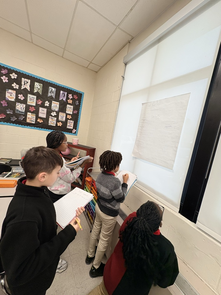 Gallery walk in ELA! Students learning about different character contributions in our story.