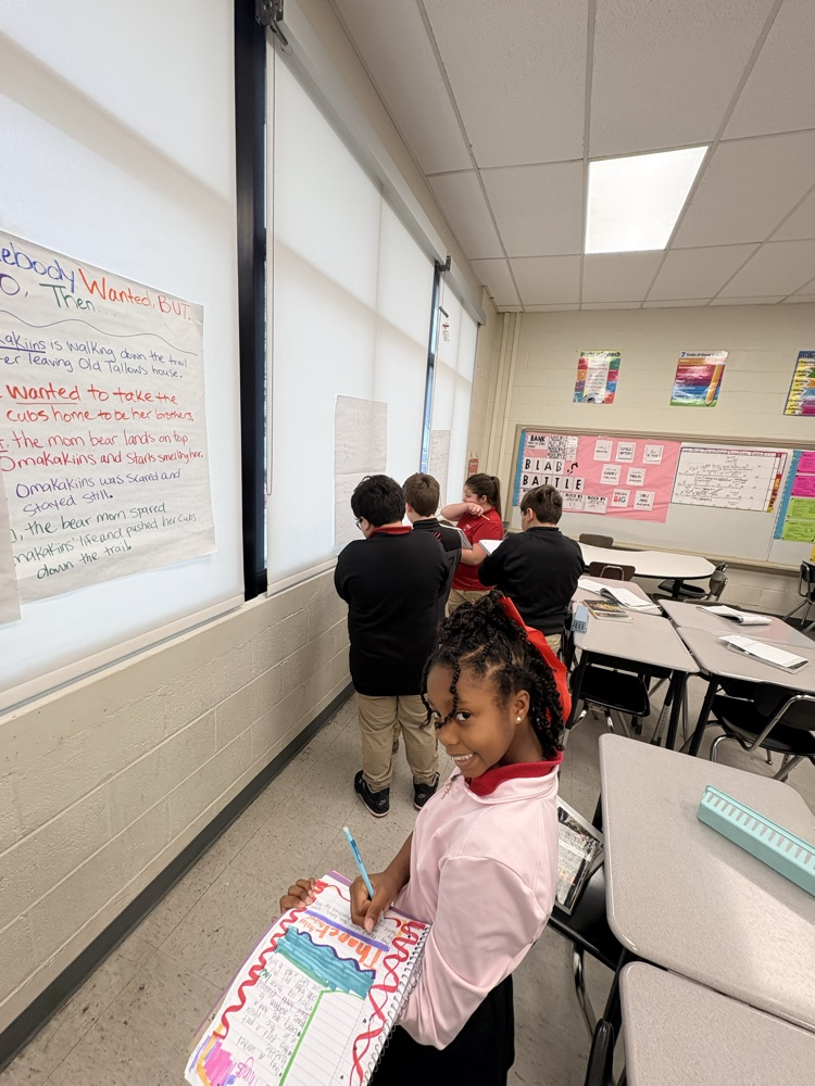 Gallery walk in ELA! Students learning about different character contributions in our story.