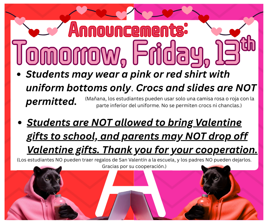 graphic with announcements about Tomorrow
