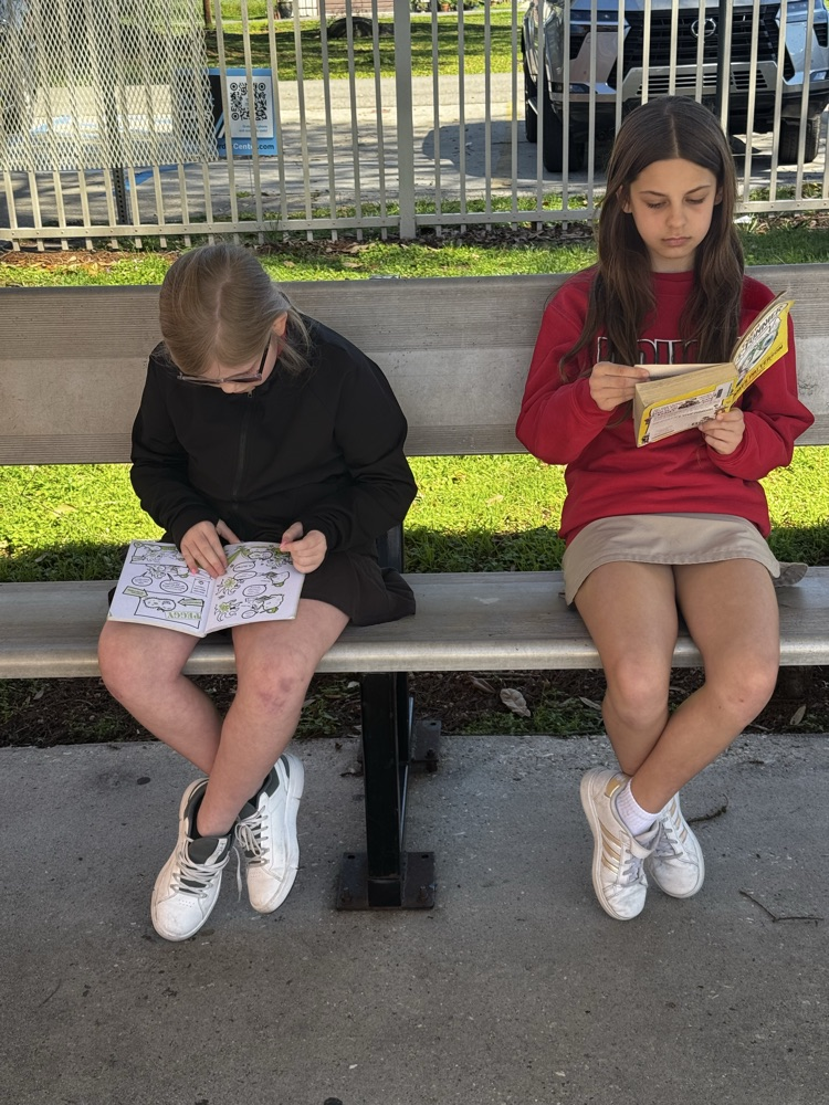 students reading