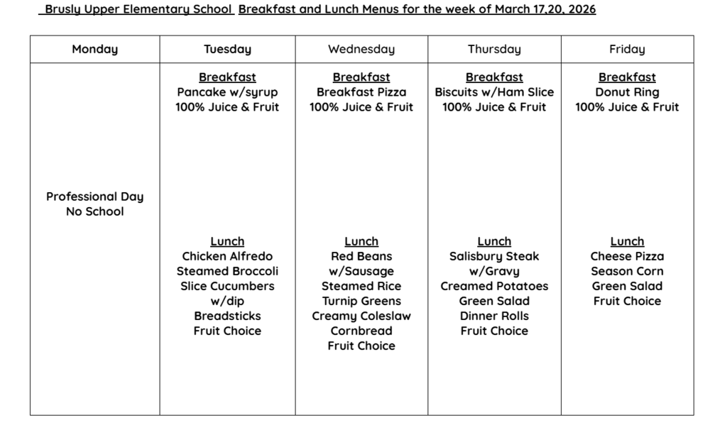 BUES Cafe Menu  3/17-20