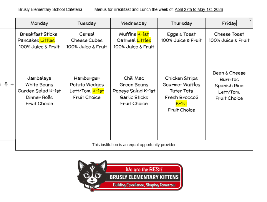 Lunch Menu