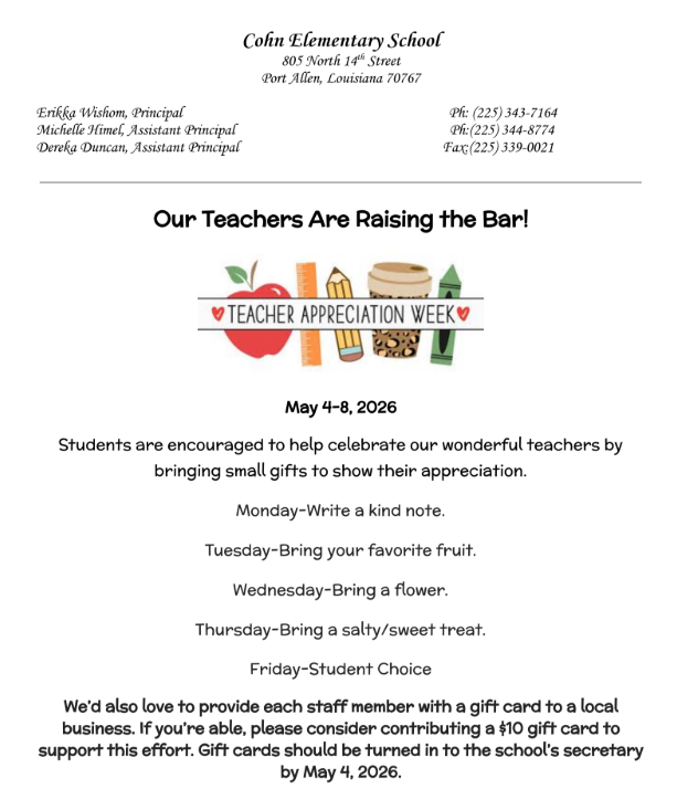 Celebrate teachers appreciation week with us!