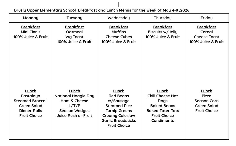BUES Cafe Menu 5/4-5/8