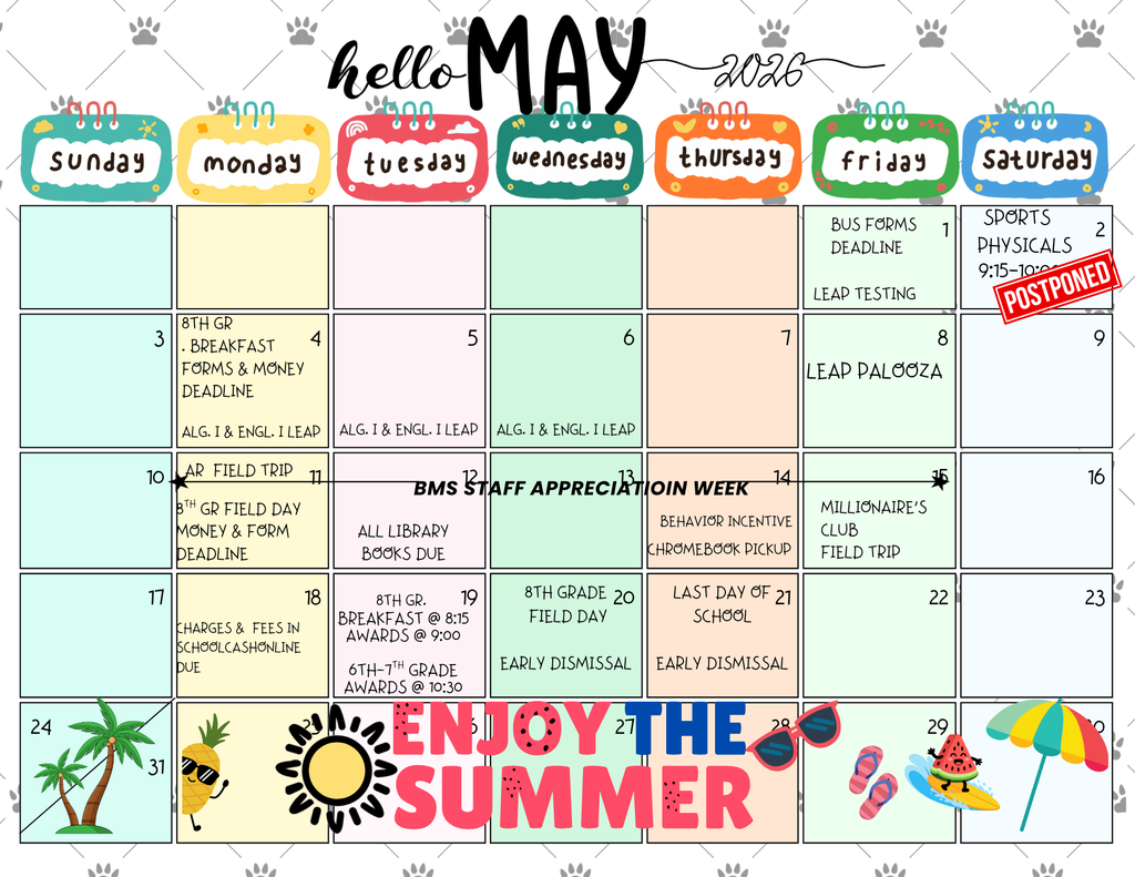 MAY CALENDAR