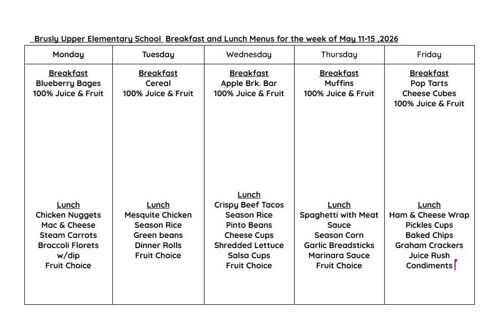 Updated Cafe menu