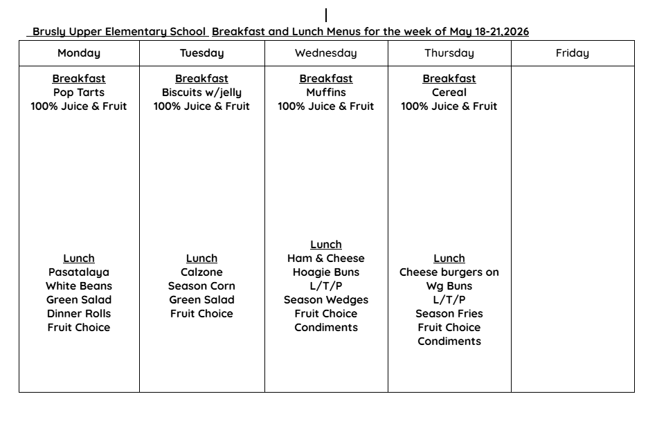 BUES cafe menu 5/18-5/21