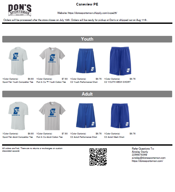 PE Uniforms
