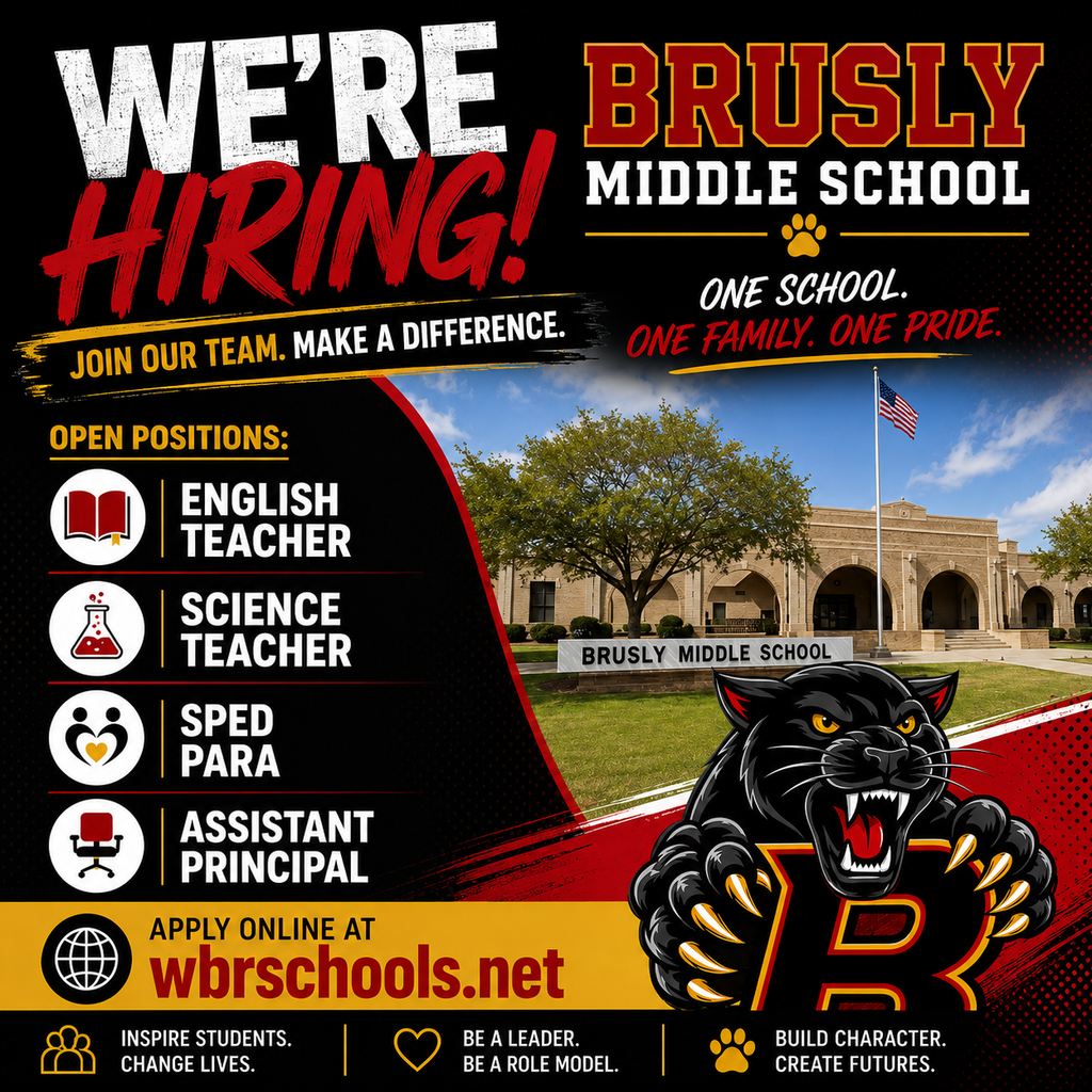 open positions at Brusly Middle School