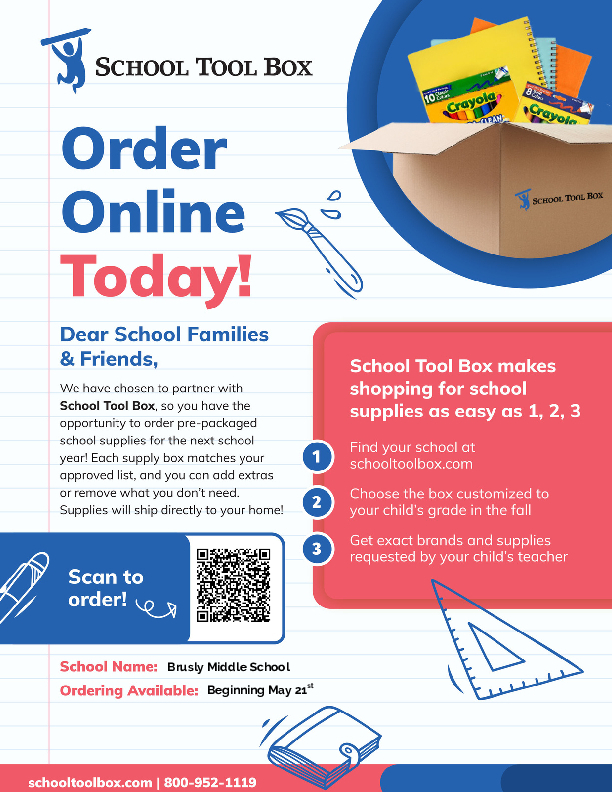 School Tool Box to order school supplies!
