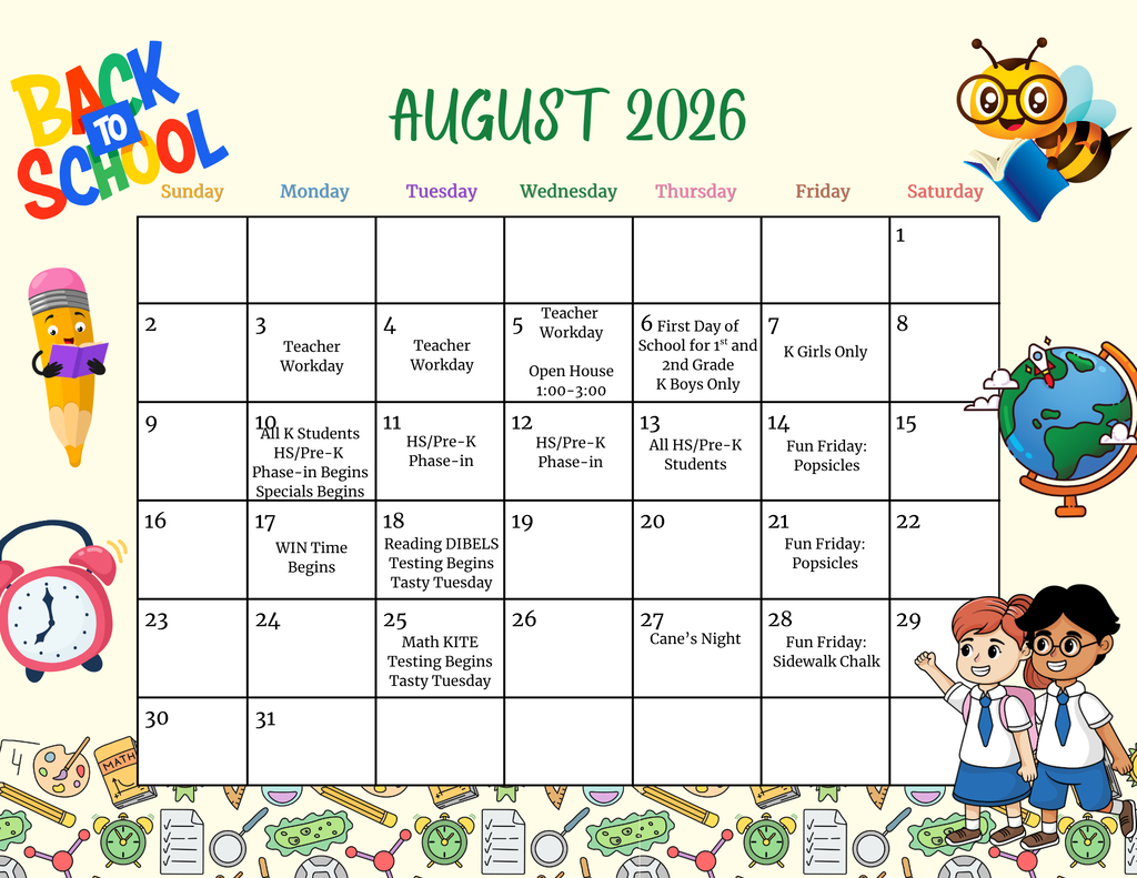 August 2026 Calendar