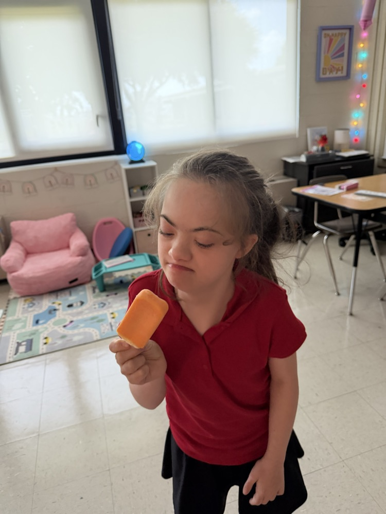 student eating ice cream