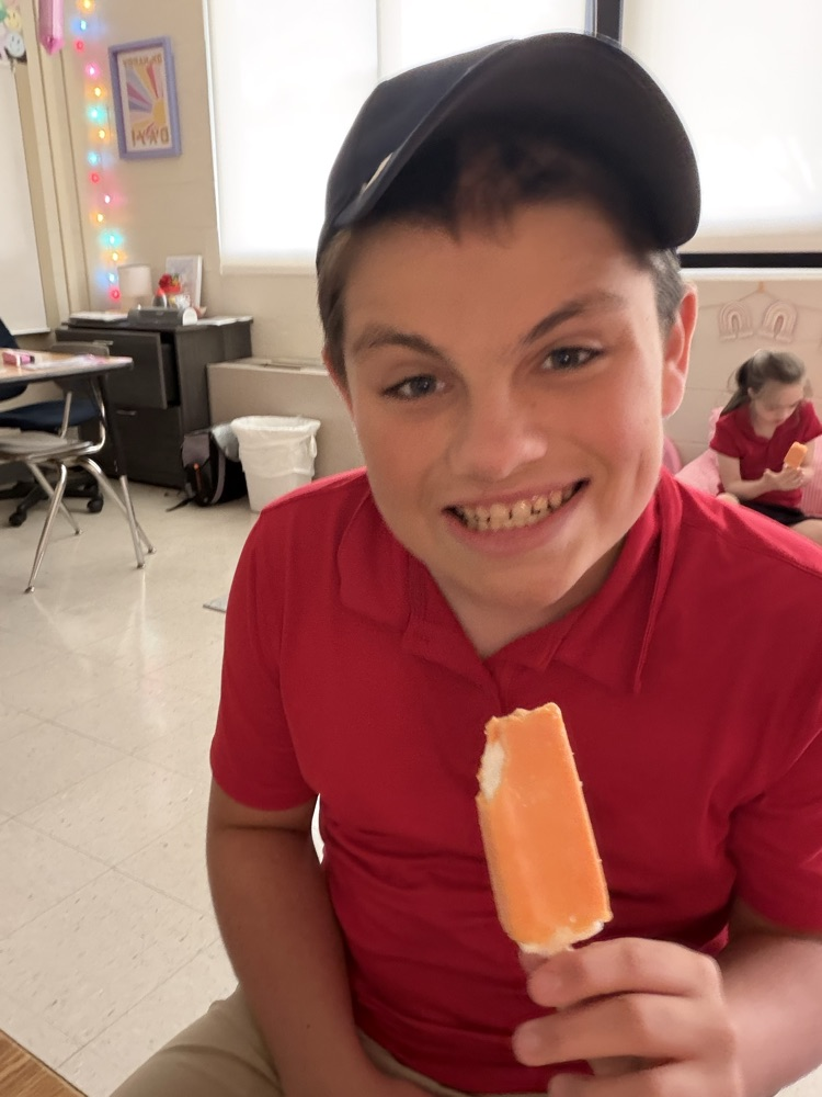 student eating ice cream
