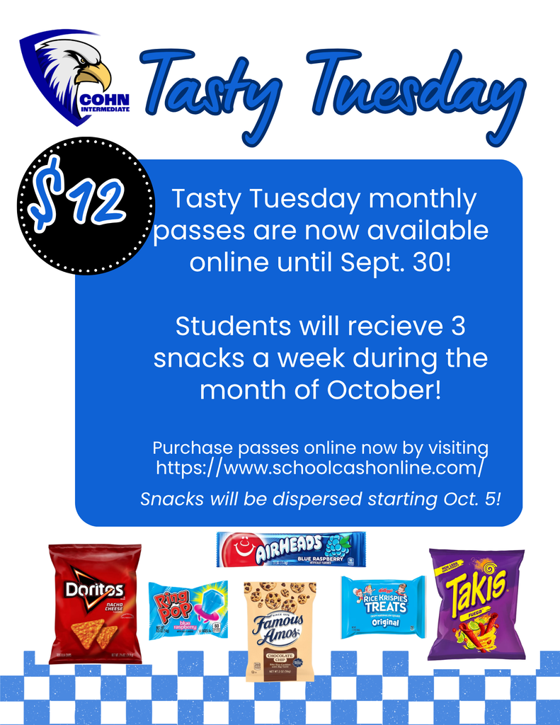 Tasty Tuesday snack passes are available for purchase now through 9/30/26.