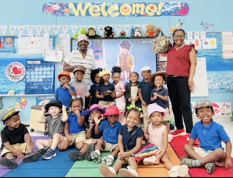 Storytime in Ms. Butler and Mrs. Byrd's was all about Aunt Jessie's Hats. Aunt Jessie brought her hat collection to their classroom. 
