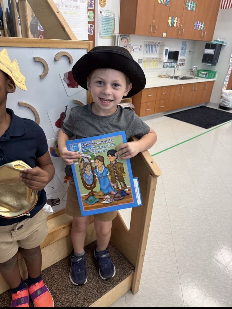 Storytime in Ms. Butler and Mrs. Byrd's was all about Aunt Jessie's Hats. Aunt Jessie brought her hat collection to their classroom. 