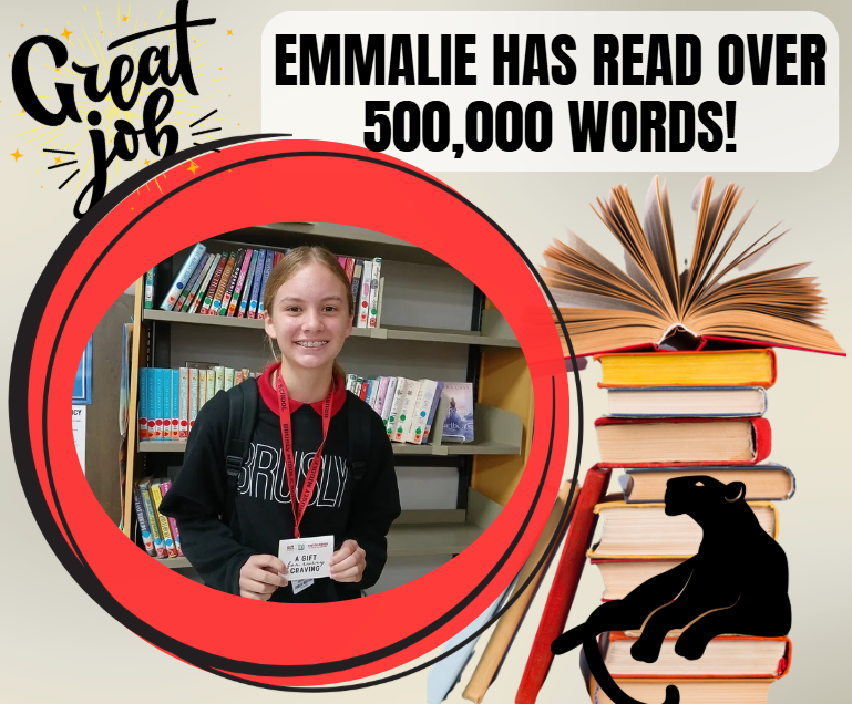 Emmalie has read over 500,000 words!