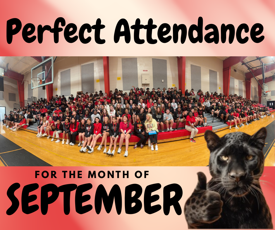 Photo of students with perfect attendance for the month of September