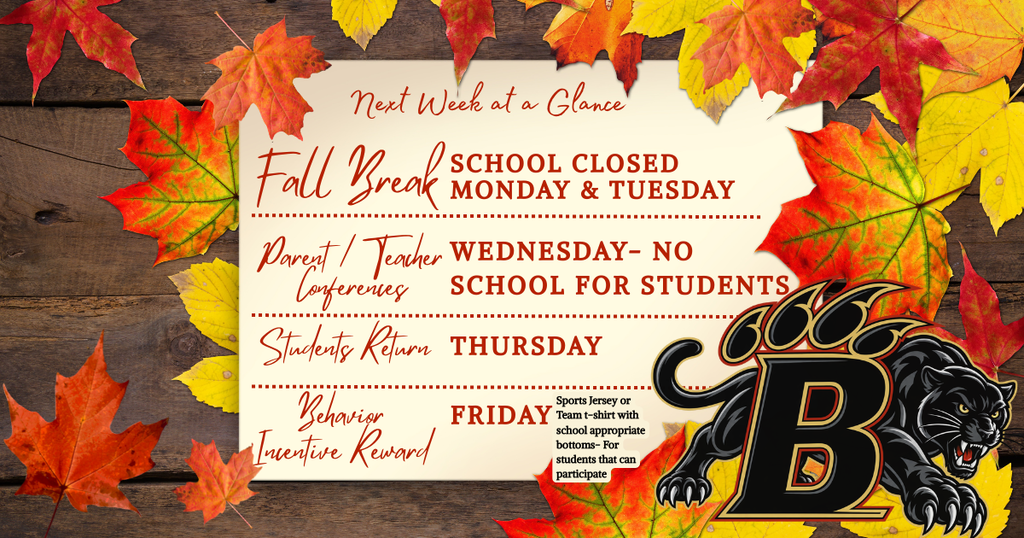 Next week's agenda