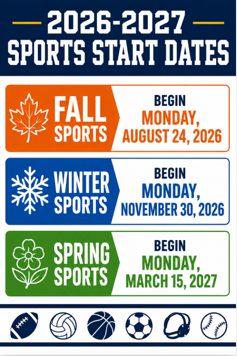 2026-2027 MIAA Sports start dates