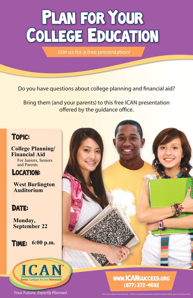 College Planning/Financial Aid Night 9/22 @ 6:00 p.m.