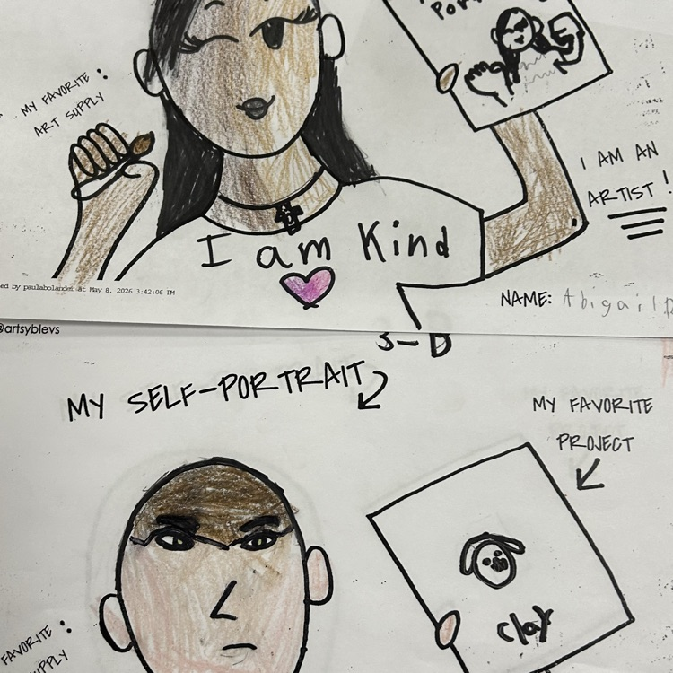 Practicing proportion and making self-portraits!