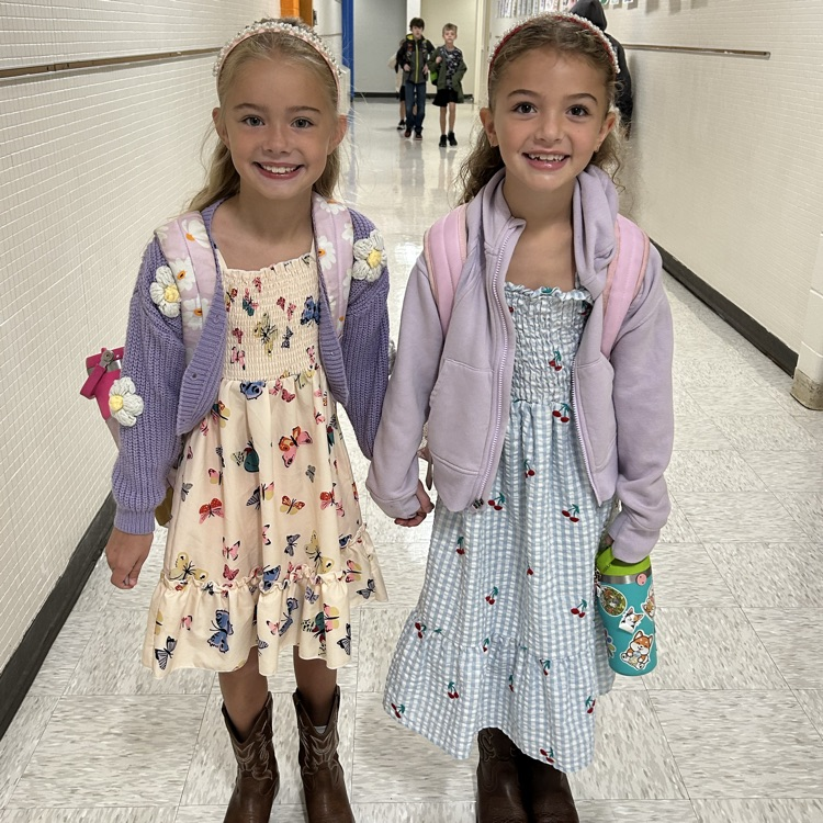two sweet girls ready for the tea party